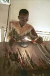Mr Cedi making beads